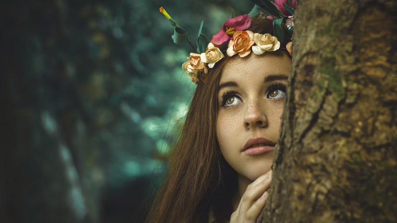 Face, crown, royal, model, photo, brunette, 4K