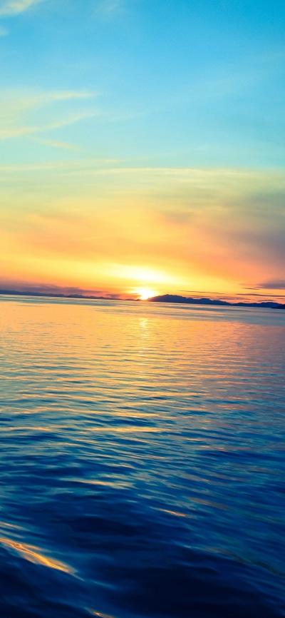 Earth Sunset, Ocean, 1440x3120
