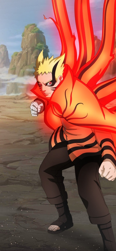 Anime Boruto, Baryon Mode (Naruto), Naruto Uzumaki, 1440x3120