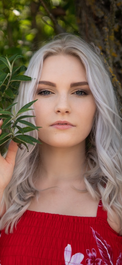 Women Model, White Hair, 1440x3120