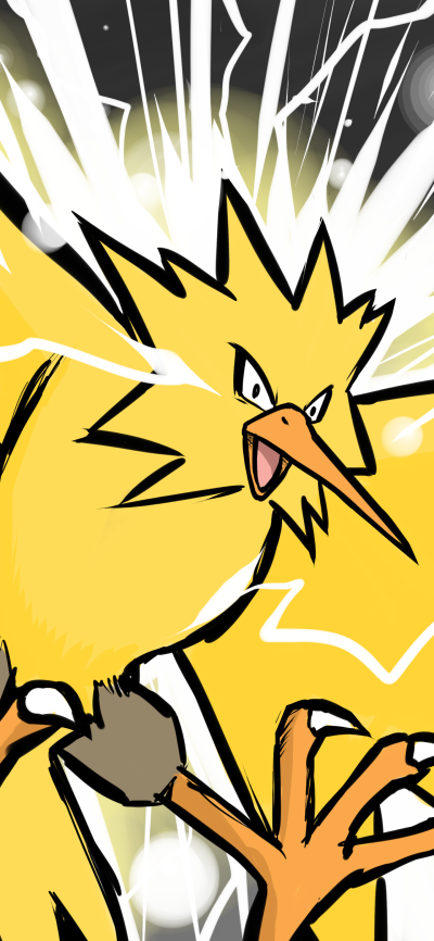 Anime Pokémon, Zapdos (Pokémon), 1440x3120