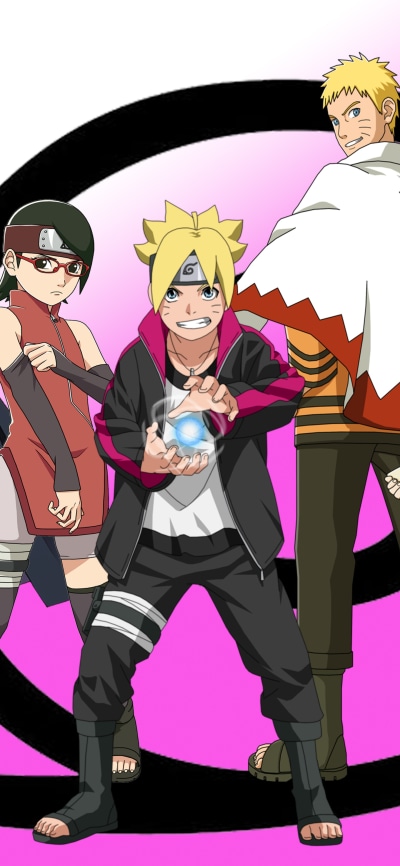 Anime Boruto, Boruto Uzumaki, Sarada Uchiha, Naruto Uzumaki, 1440x3120
