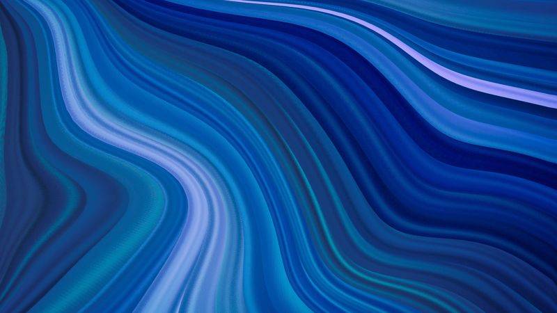 wavy, waves, blue, abstraction, 4k