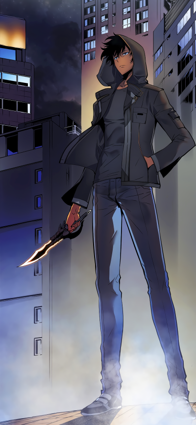 Anime Solo Leveling, Sung Jin-Woo, 1440x3120