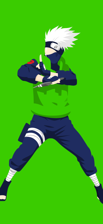 Anime Boruto, Kakashi Hatake, Minimalist, White Hair, 1440x3120