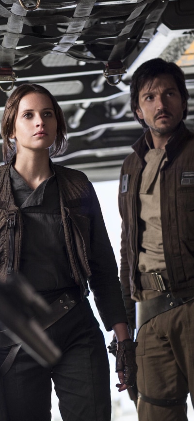Movie Rogue One: A Star Wars Story, Star Wars, Cassein Willix, Felicity Jones, Jyn Erso, Diego Luna, 1440x3120
