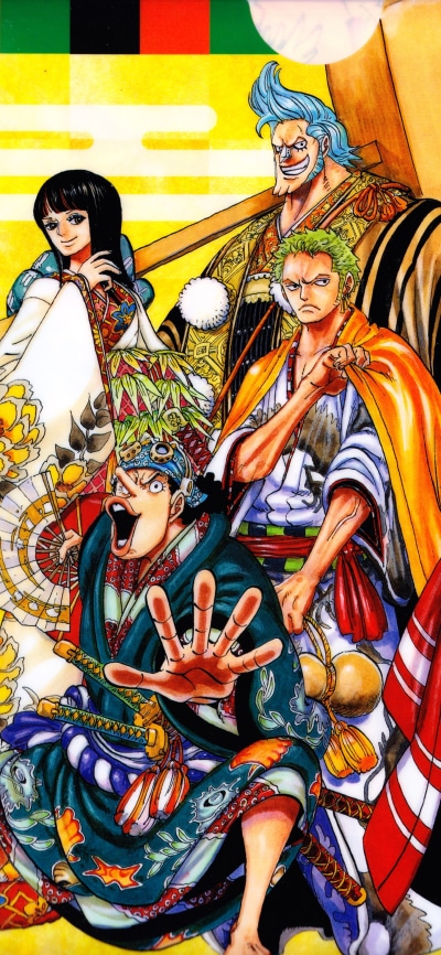 Anime One Piece, Usopp (One Piece), Japanese Clothes, Nico Robin, Franky (One Piece), Roronoa Zoro, 1440x3120