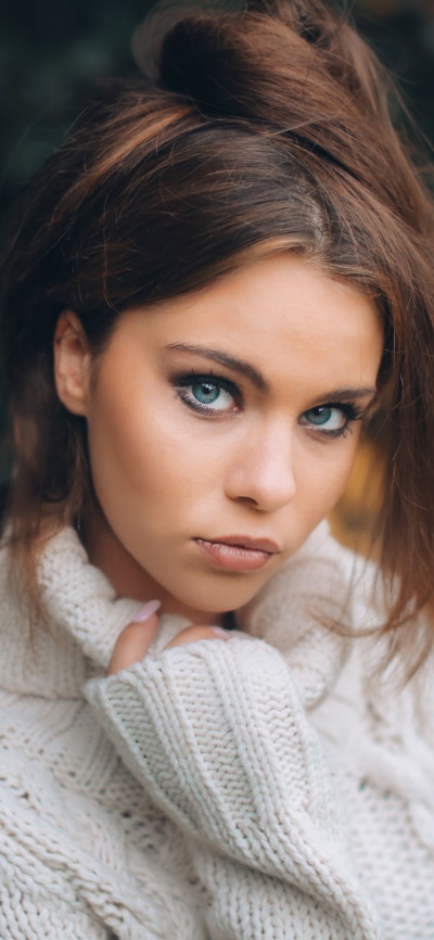 Women Model, Blue Eyes, Brunette, 1440x3120