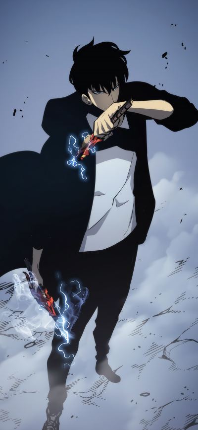 Anime Solo Leveling, Sung Jin-Woo, 1440x3120
