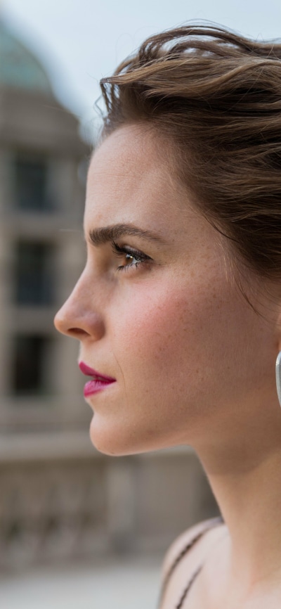 Celebrity Emma Watson, Lipstick, English, Earrings, Actress, Face, 1440x3120