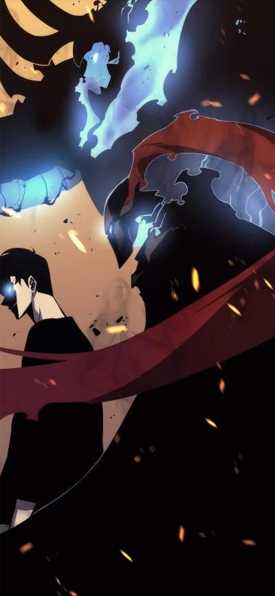 Anime Solo Leveling, Iron (Solo Leveling), Igris (Solo Leveling), Sung Jin-Woo, 1440x3120