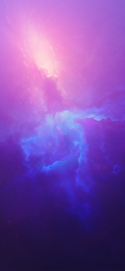 Sci Fi Nebula, Space, Purple, Blue, 1440x3120