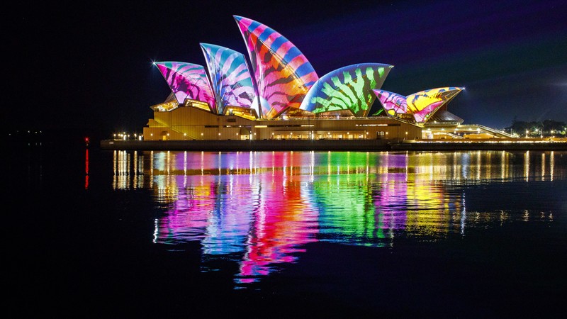 Opera house, Sydney, Australia, night, 4k