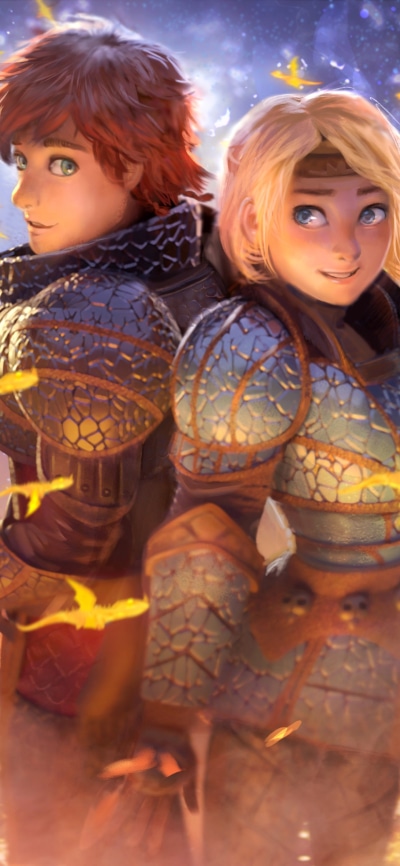 Movie How to Train Your Dragon: The Hidden World, Astrid (How To Train Your Dragon), Hiccup (How To Train Your Dragon), 1440x3120