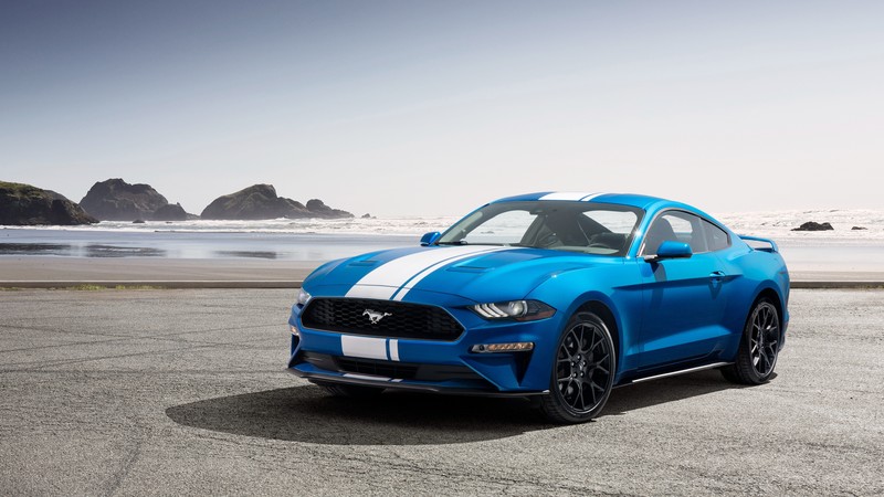 Ford Mustang, muscle car, blue, 2019 Cars, 4K
