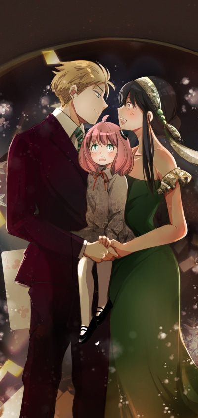Anime Spy x Family, Yor Forger, Anya Forger, Loid Forger, 1440x3040