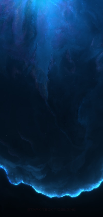 Sci Fi Nebula, Space, Blue, 1440x3040
