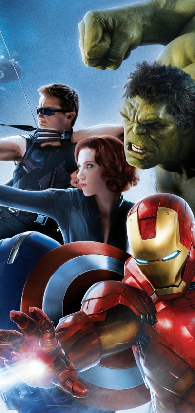 Movie The Avengers, Avengers: Age Of Ultron, Hawkeye, Black Widow, Hulk, Captain America, 1440x3040