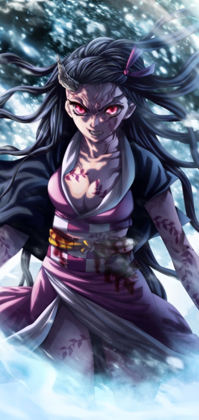 Anime Demon Slayer: Kimetsu no Yaiba, Nezuko Kamado, 1440x3040