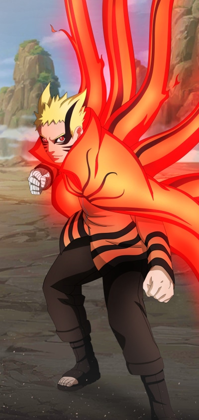 Anime Boruto, Baryon Mode (Naruto), Naruto Uzumaki, 1440x3040