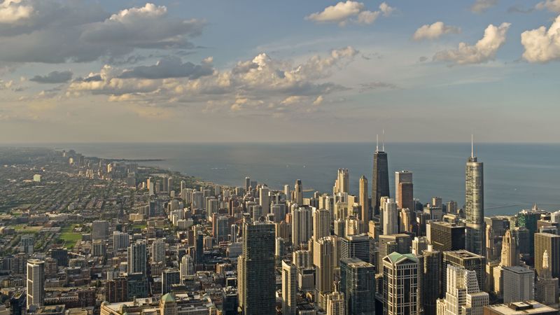 city, buildings, architecture, coast, usa, 4k