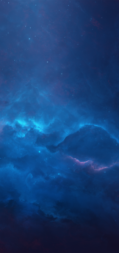Sci Fi Nebula, Blue, Space, 1440x3040