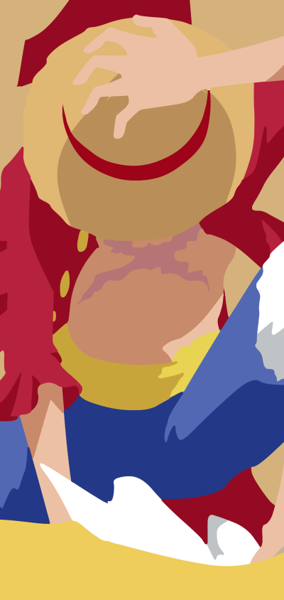 Anime One Piece, Minimalist, Monkey D. Luffy, 1440x3040