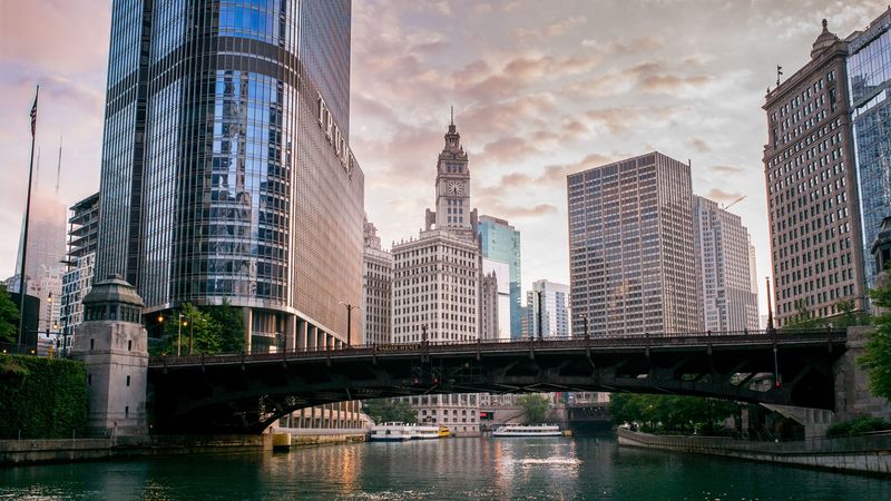 city, clock, bridge, building, 4k