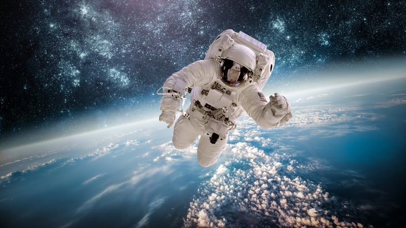 astronaut, stars, space, galaxy, 4K