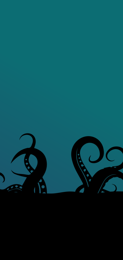 Artistic Ocean, Black, Blue, Tentacle, Minimalist, 1440x3040