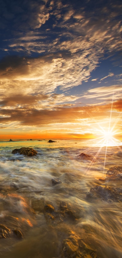 Earth Sunset, Horizon, Sky, Nature, Ocean, Sea, 1440x3040