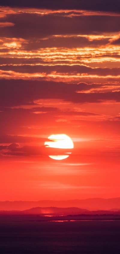 Earth Sunset, Cloud, Horizon, Nature, Sun, Sky, 1440x3040