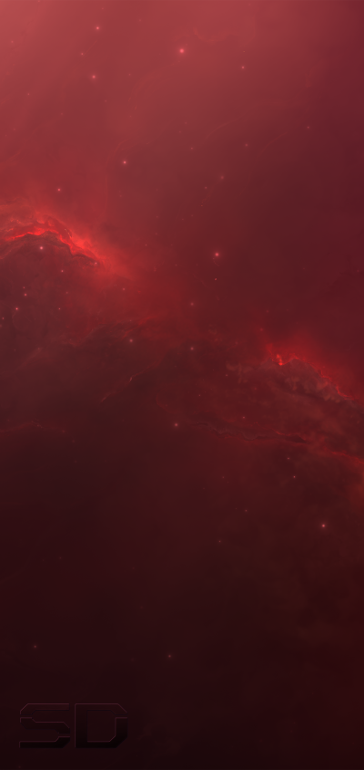 Sci Fi Nebula, Space, Stars, Red, 1440x3040