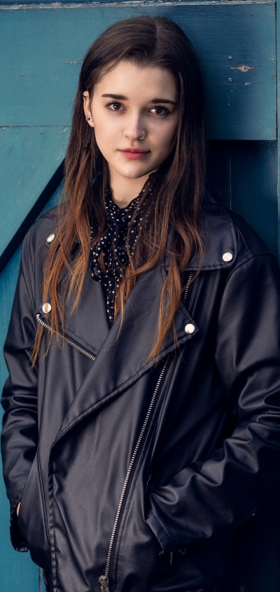 Women Model, Brunette, Brown Eyes, Leather Jacket, 1440x3040