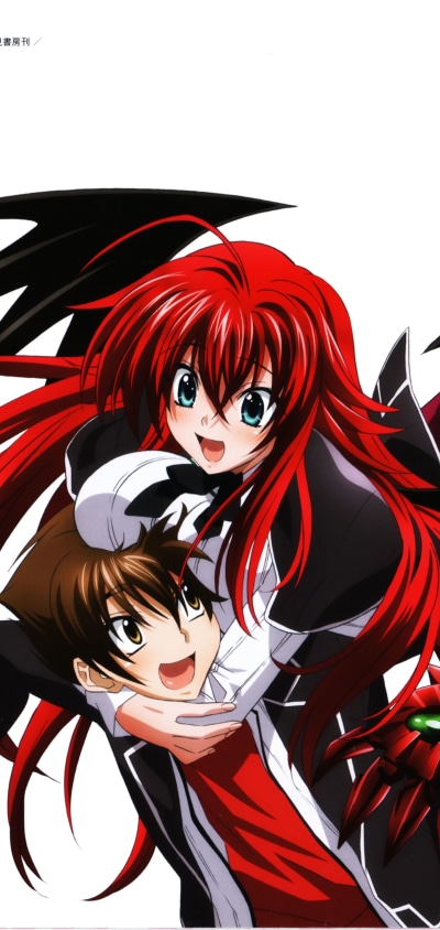 Anime High School DxD, Ddraig (High School DxD), Issei Hyoudou, Rias Gremory, 1440x3040