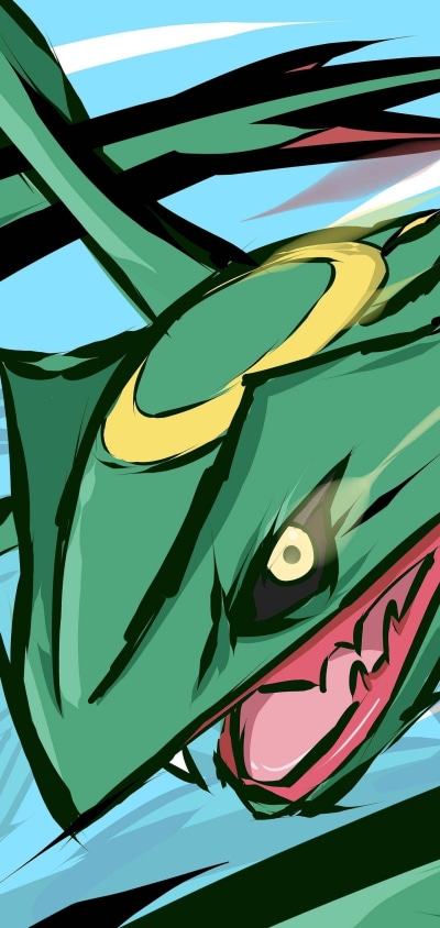 Video Game Pokémon, Rayquaza (Pokémon), 1440x3040