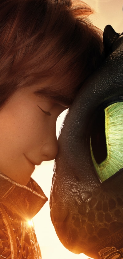 Movie How to Train Your Dragon: The Hidden World, Hiccup (How To Train Your Dragon), Toothless (How To Train Your Dragon), 1440x3040