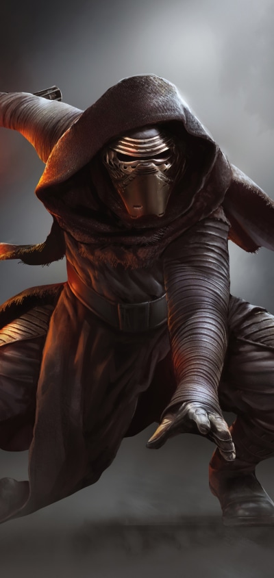 Movie Star Wars Episode VII: The Force Awakens, Mask, Lightsaber, Kylo Ren, Hood, Red Lightsaber, 1440x3040