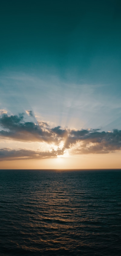 Earth Ocean, Horizon, Sunrise, Sky, Nature, 1440x3040