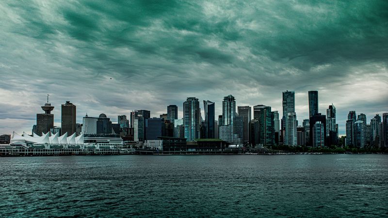city, buildings, architecture, modern, water, 4k