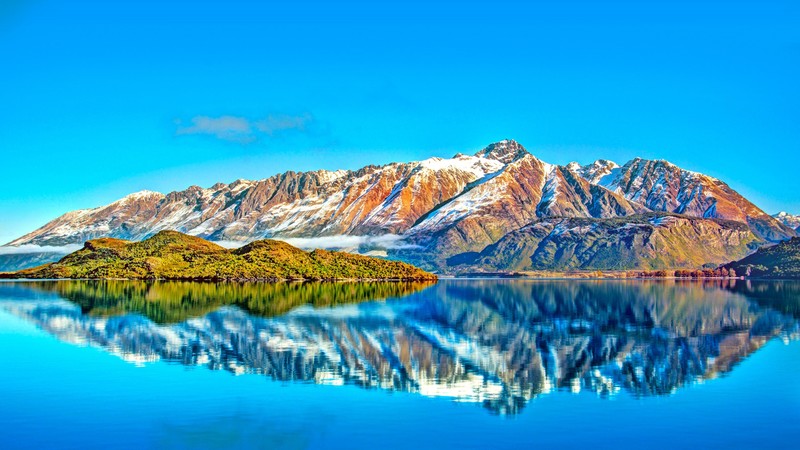 mountains, lake, 4k