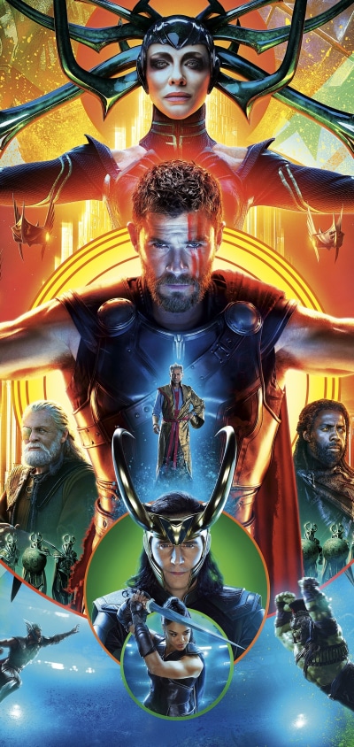 Movie Thor: Ragnarok, Cate Blanchett, Grandmaster (Marvel Comics), Chris Hemsworth, Heimdall (Marvel Comics), Anthony Hopkins, 1440x3040