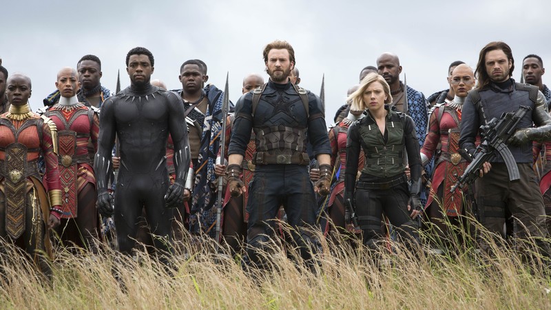 Avengers: Infinity War, Black Widow, Captain America, Black Panther, Chadwick Boseman, Scarlett Johansson, Chris Evans, 4K