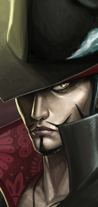 Anime One Piece, Dracule Mihawk, 1440x3040