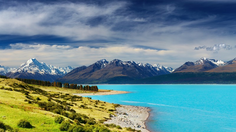 New Zealand, river, mountains, 4K