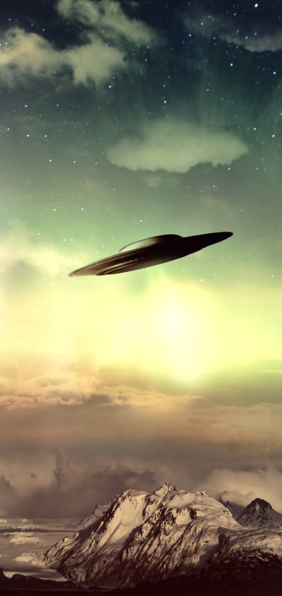 Sci Fi UFO, Sky, 1440x3040