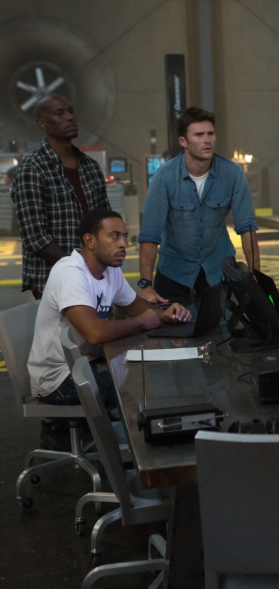 Movie The Fate of The Furious, Tyrese Gibson, Tej (Fast and Furious), Roman Pearce, Ludacris, Scott Eastwood, 1440x3040