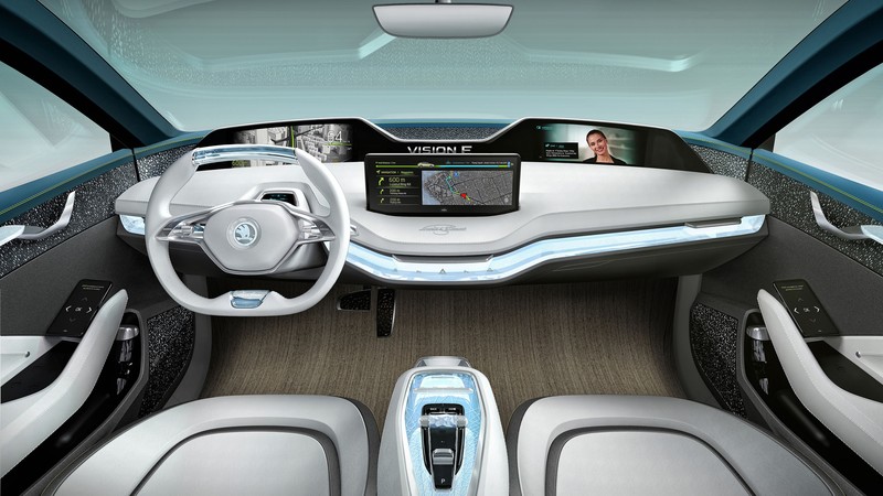 Skoda Vision X, electric car, interior, 4k