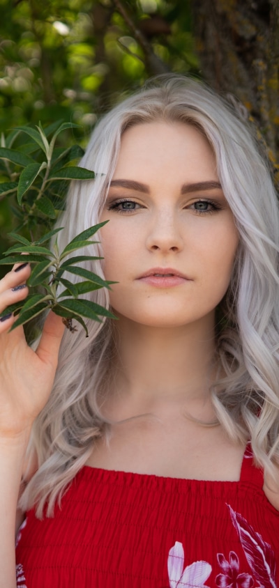 Women Model, White Hair, 1440x3040