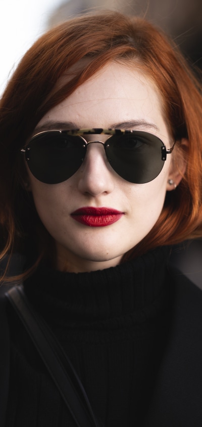 Women Model, Sunglasses, Lipstick, Redhead, 1440x3040